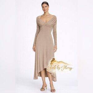 L'Academie Long Sleeve Tan Dress -Revolve
